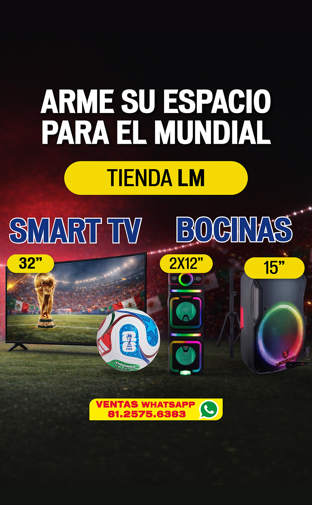 Arma tu espacio para el mundial con Mueblerías LM